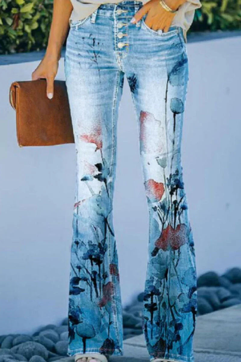 Jean Femme Détail Floral Regular Fit 7
