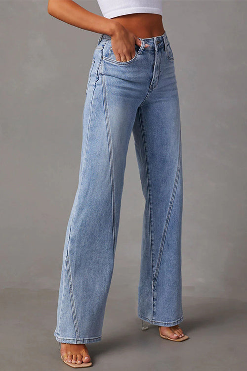Jean Femme Droit Effet Vieilli Tendance 1