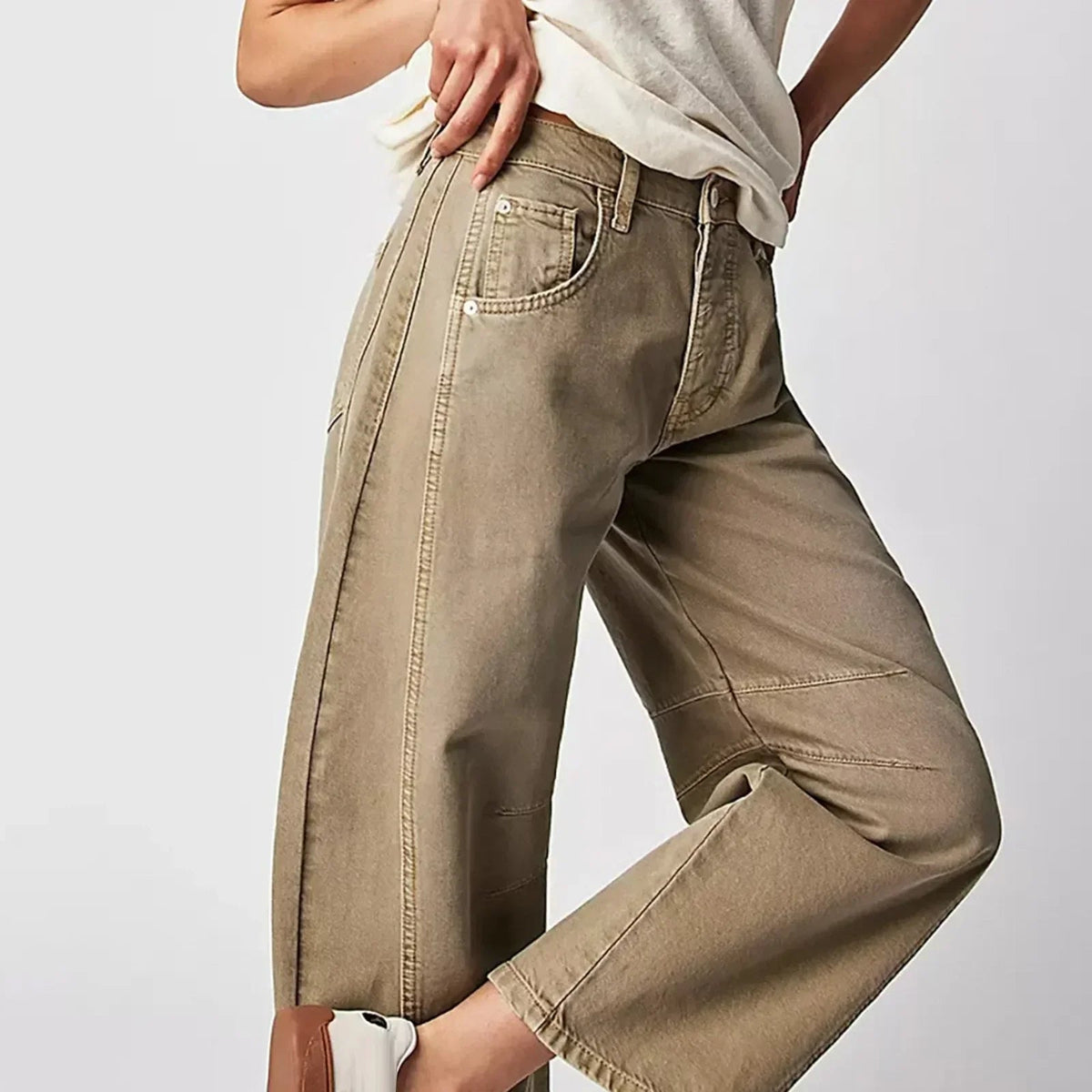 Jean Femme Évasé Large Taille Basse Décontracté 1
