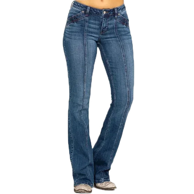 Jean Femme Évasé Style Rétro 0