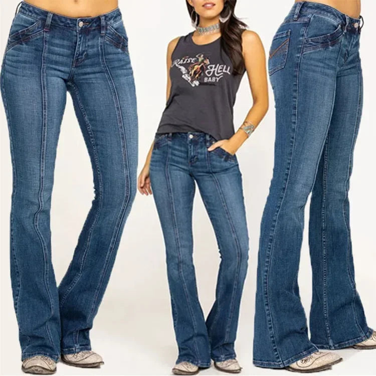 Jean Femme Évasé Style Rétro 4