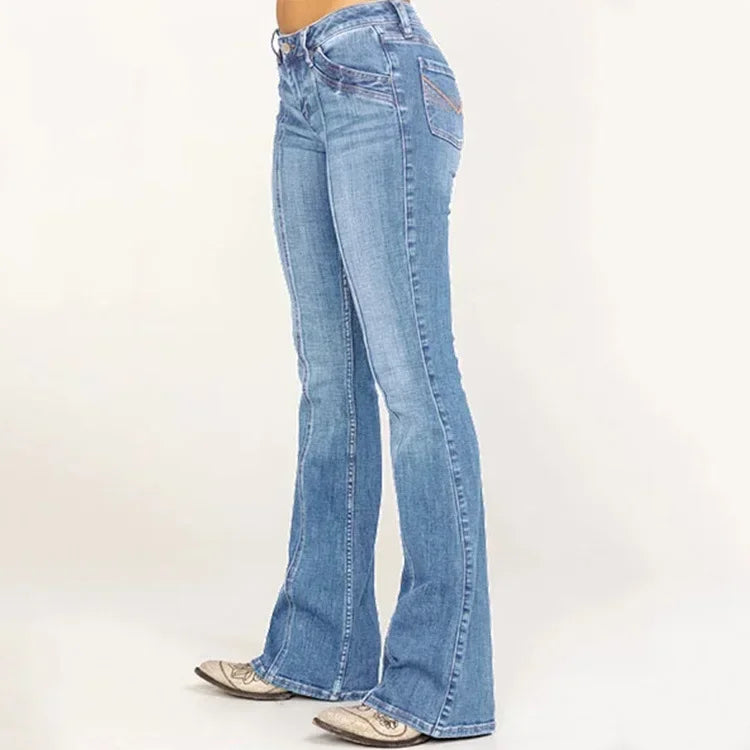 Jean Femme Évasé Style Rétro 6