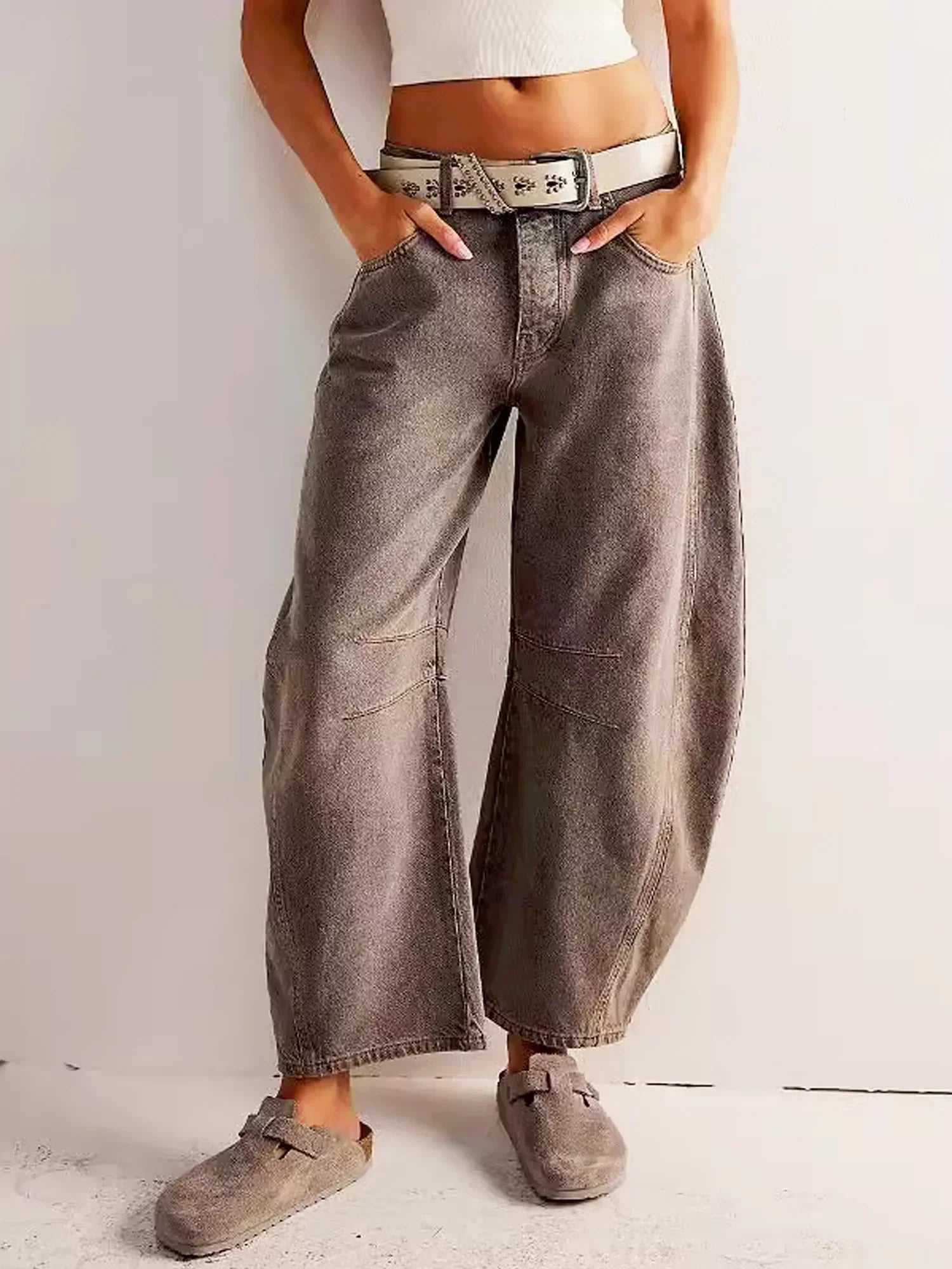 Jean Femme Imprimé Léopard Coupe Large 100% Coton 6