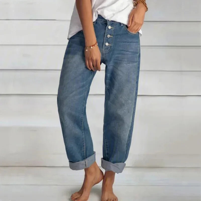 Jean Femme Taille Haute Ample Chic 1