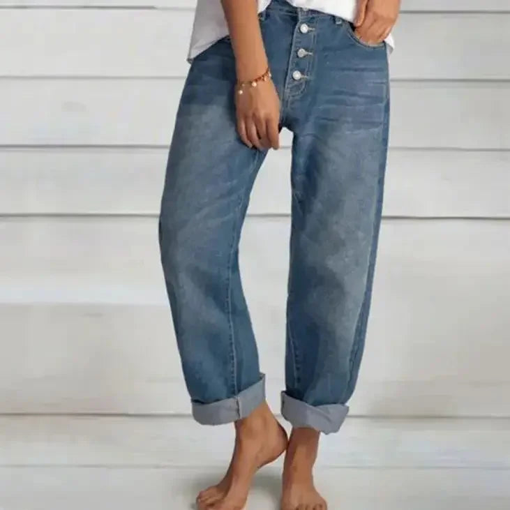 Jean Femme Taille Haute Ample Chic 2