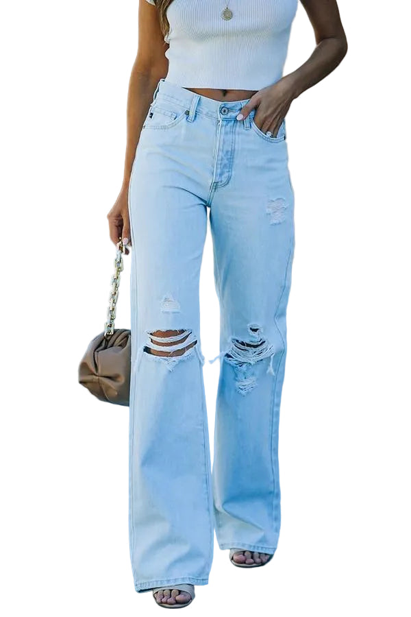 Jean Femme Taille Haute Large Printemps 0