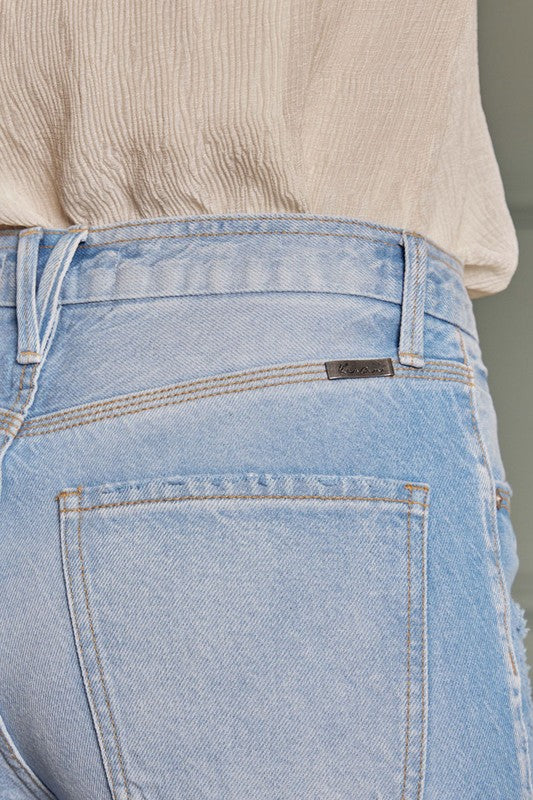 Jeans Flare Taille Haute Femme Denim Clair 3
