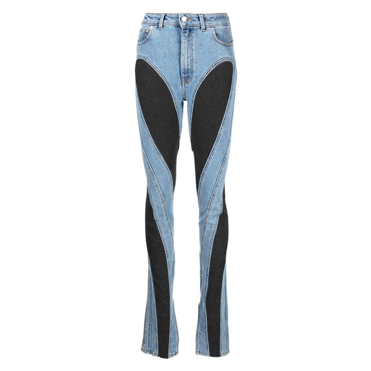 Jeans pour Femmes Design Niche Taille Haute en Denim 0