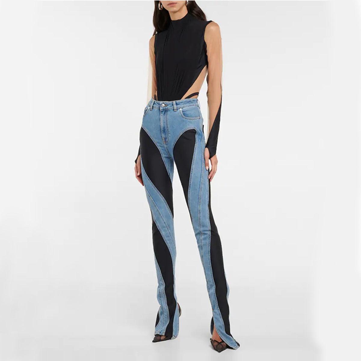 Jeans pour Femmes Design Niche Taille Haute en Denim 1