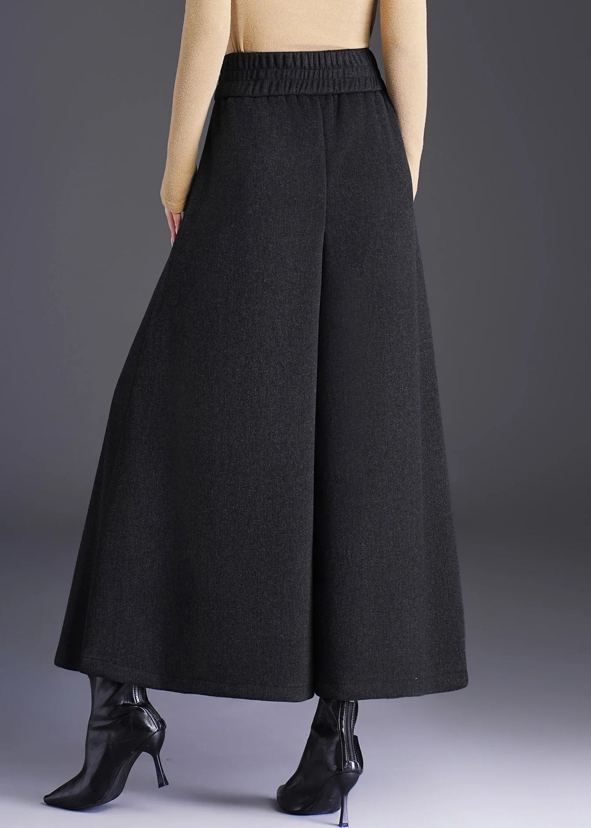 Jupe-pantalon courte taille haute à jambes larges pour femme 4