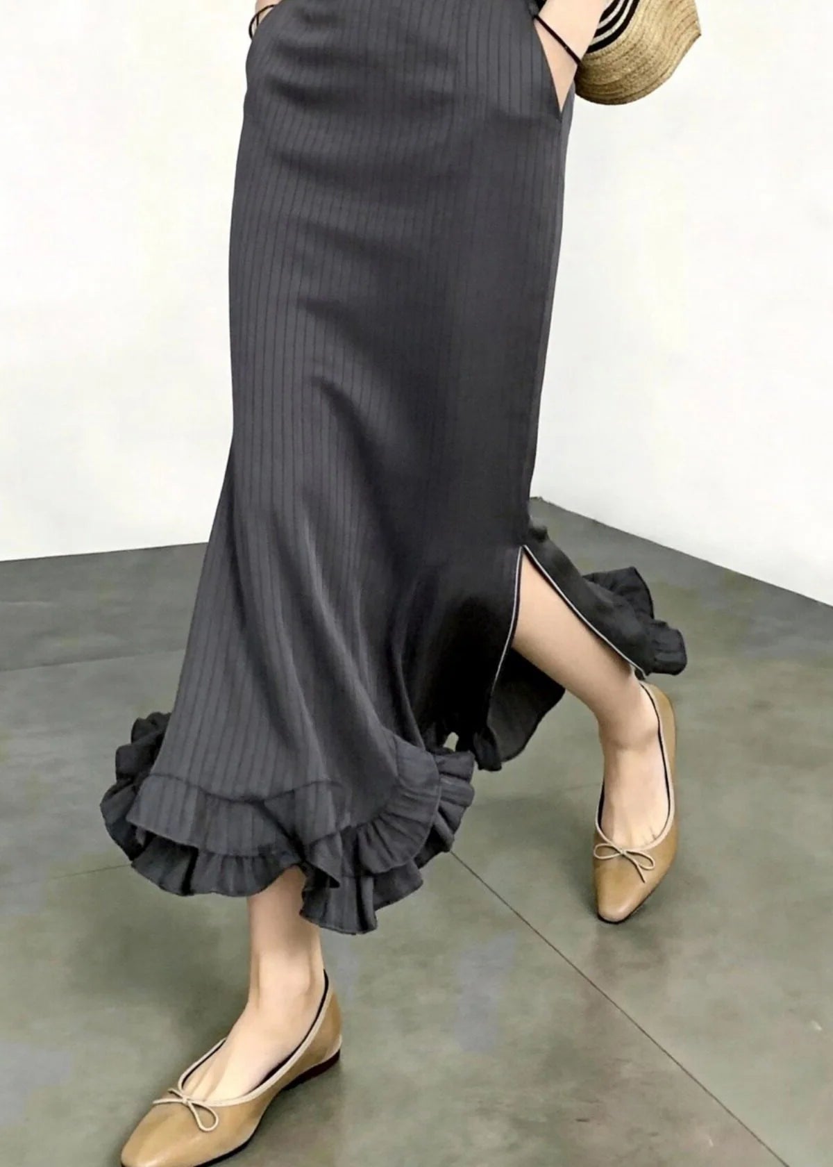 Jupe Femme Style Sirène Taille Haute à Rayures 3