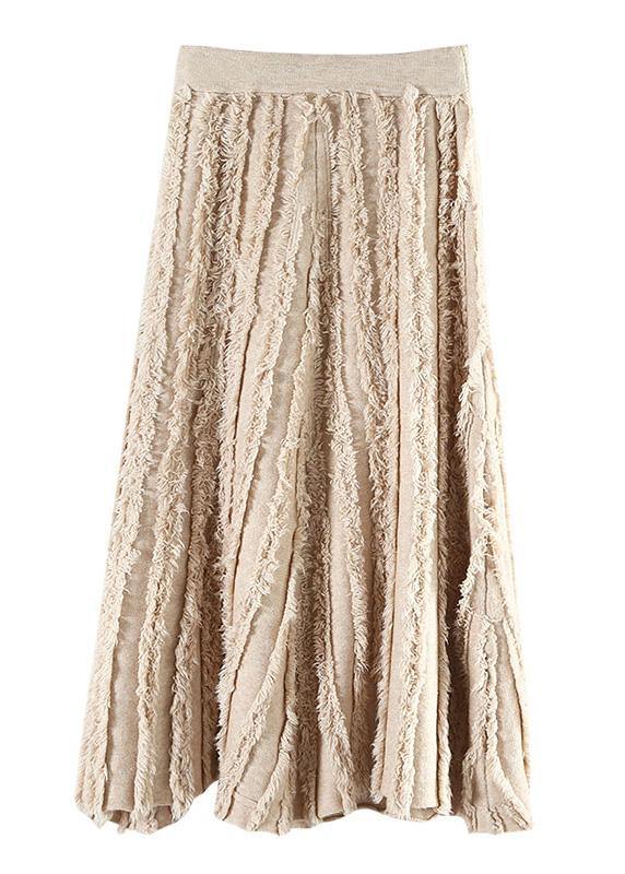 Jupe en Coton pour Femme avec Taille Élastique et Franges 3