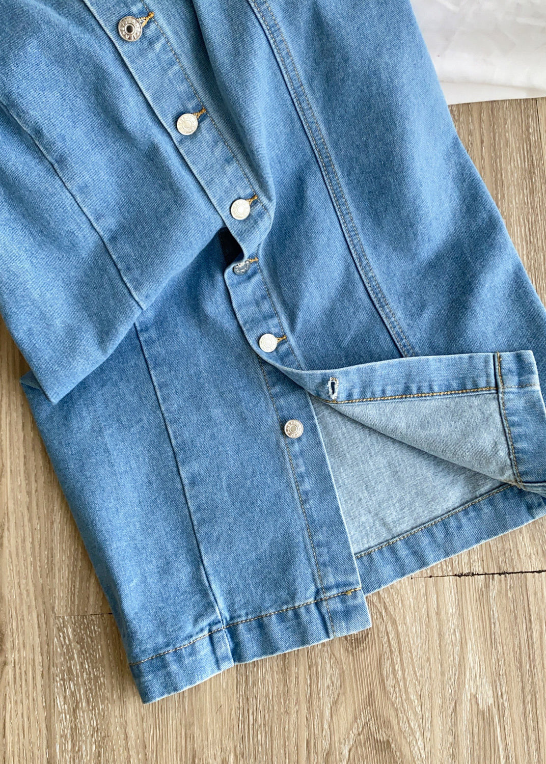 Jupe en jean femme style boutonnée enveloppée 3