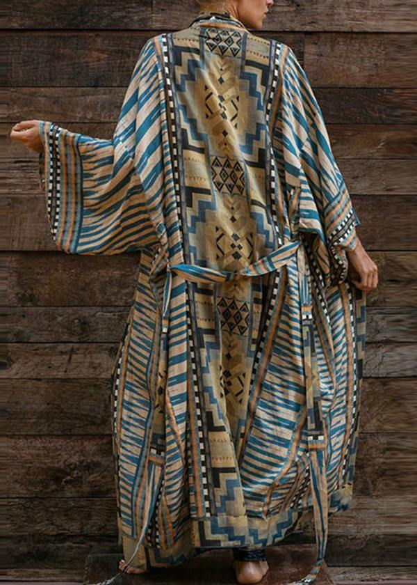 Kimono Femme à Manches Longues Imprimé Géométrique 2