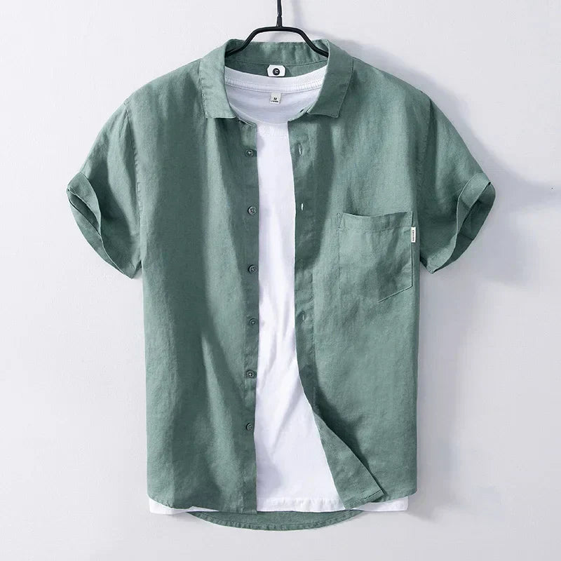 Chemise Homme Décontractée en Lin Respirant pour l'Été 1