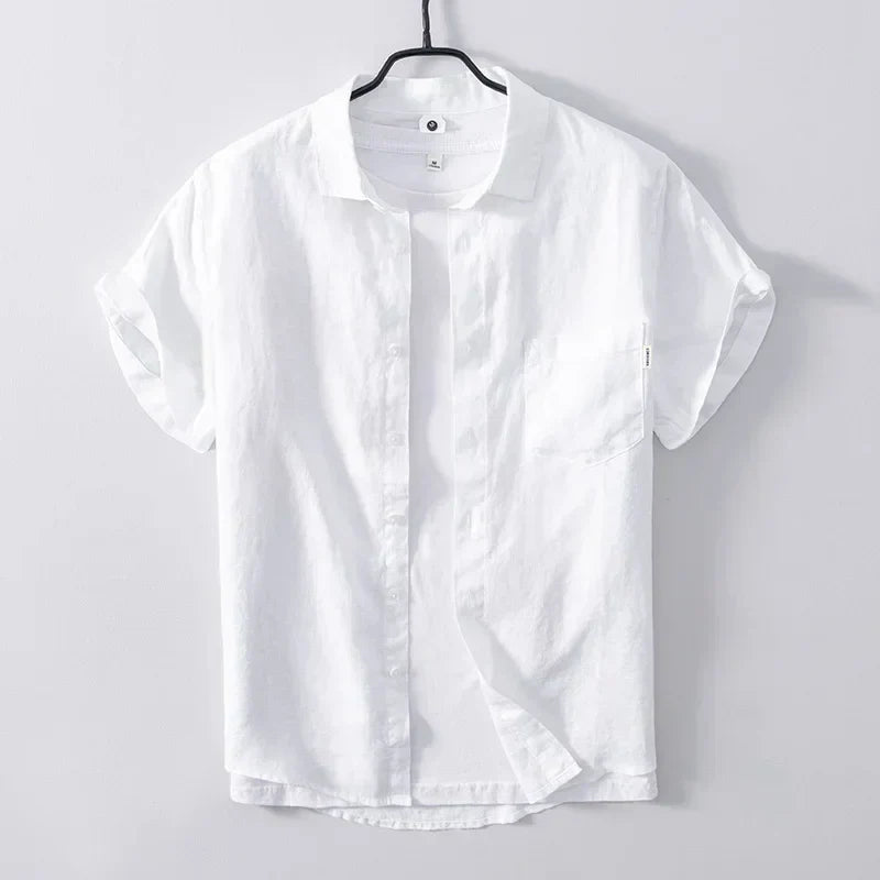 Variant image for Chemise Homme Décontractée en Lin Respirant pour l'Été-7