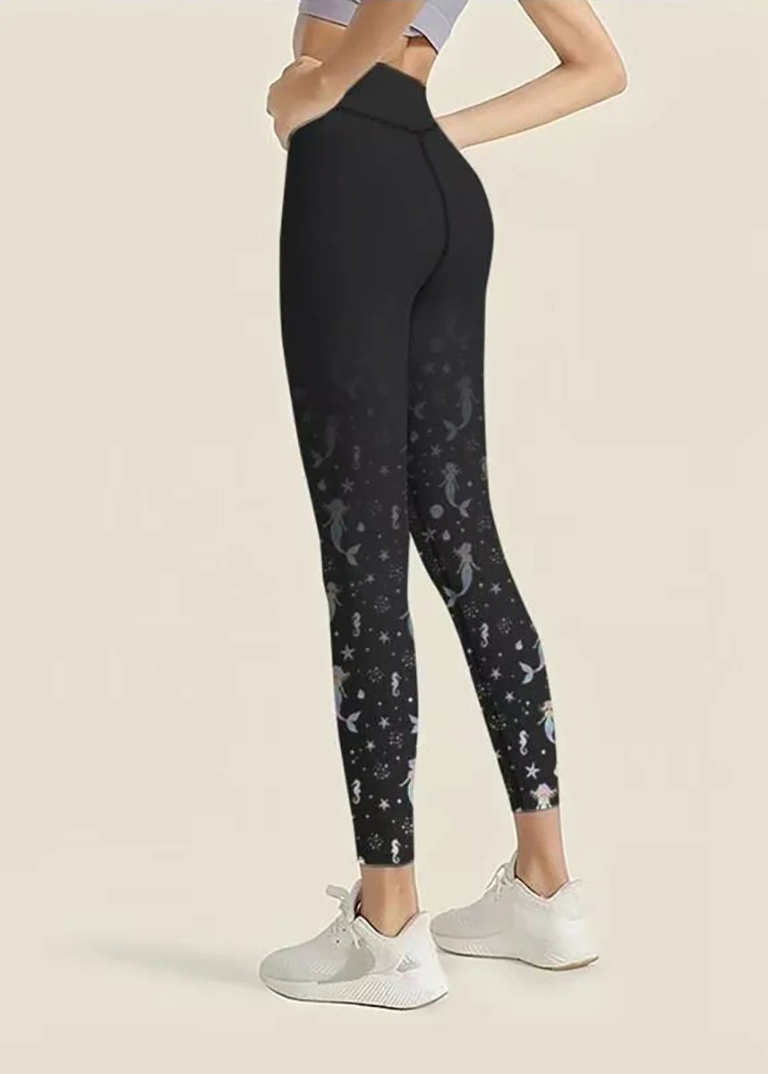 Leggings Capri Femme Taille Haute Imprimé Sirène 3