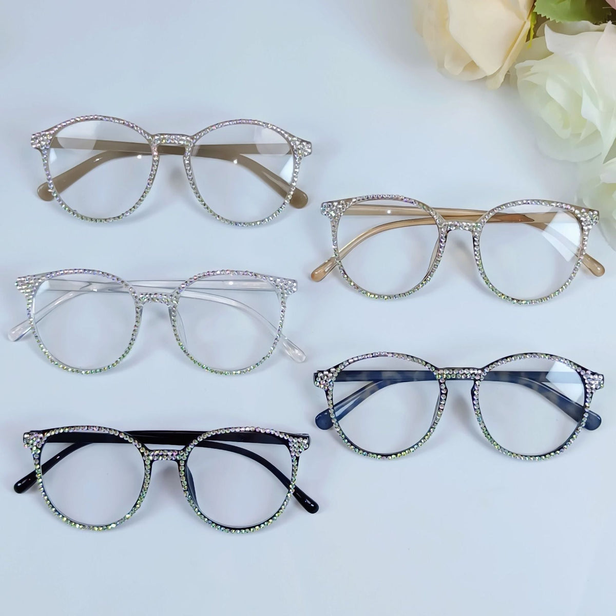Lunettes de soleil œil de chat pour femmes avec strass 1