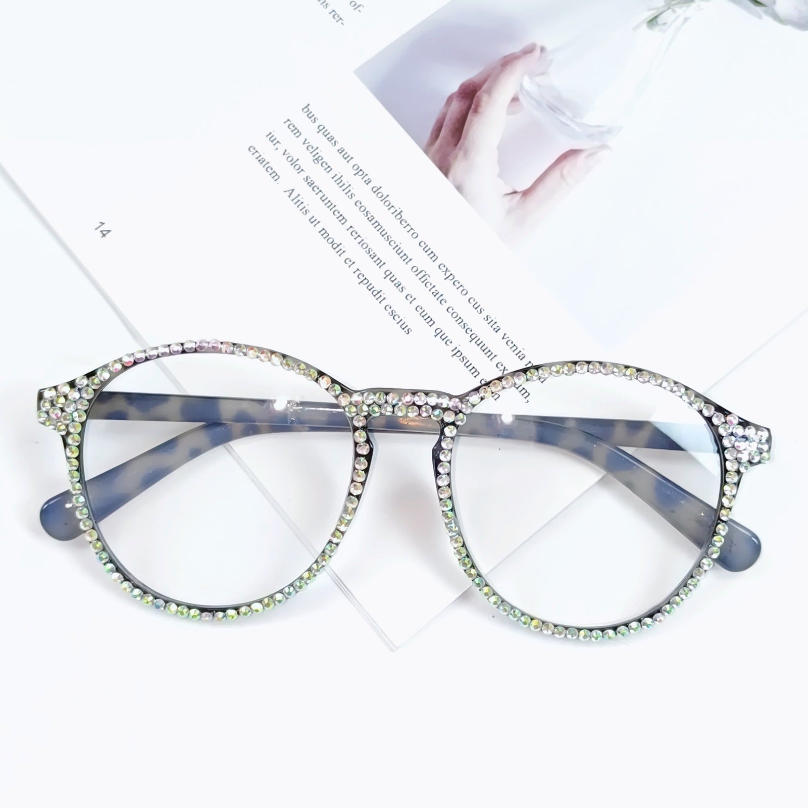 Lunettes de soleil œil de chat pour femmes avec strass 6