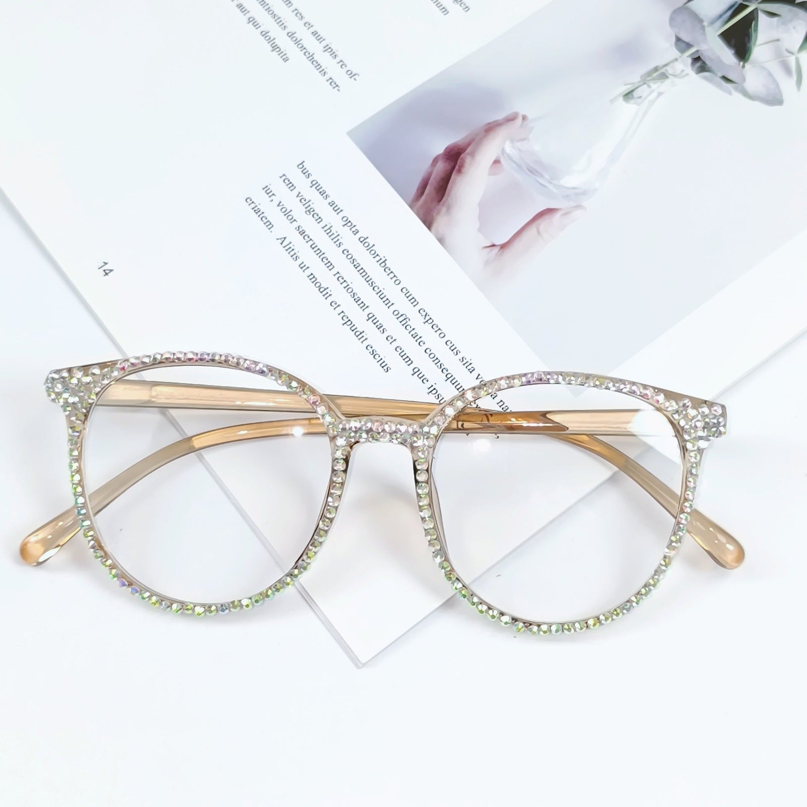 Lunettes de soleil œil de chat pour femmes avec strass 7