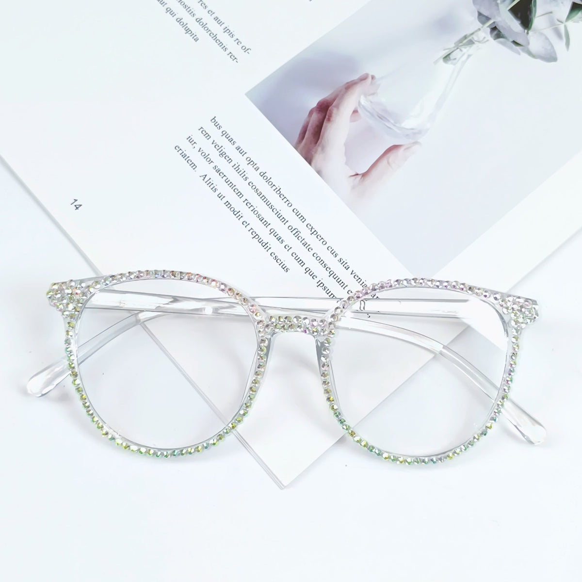 Lunettes de soleil œil de chat pour femmes avec strass 8