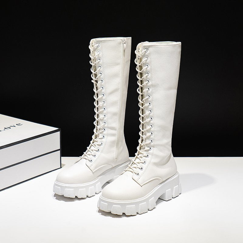 Bottes Hiver Femme Du Genou Éléguantes en Cuir Artificiel 2