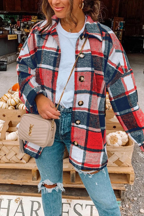 Manteau Chemise à Carreaux Décontracté pour Femme 3