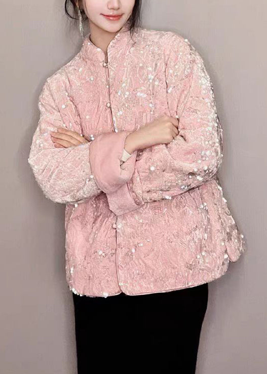 Manteau Chic à Manches Longues avec Paillettes 3