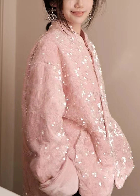 Manteau Chic à Manches Longues avec Paillettes 4