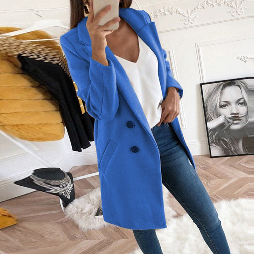 Manteau Femme Chic à Col Revers 5
