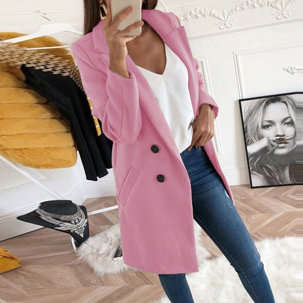 Manteau Femme Chic à Col Revers 7