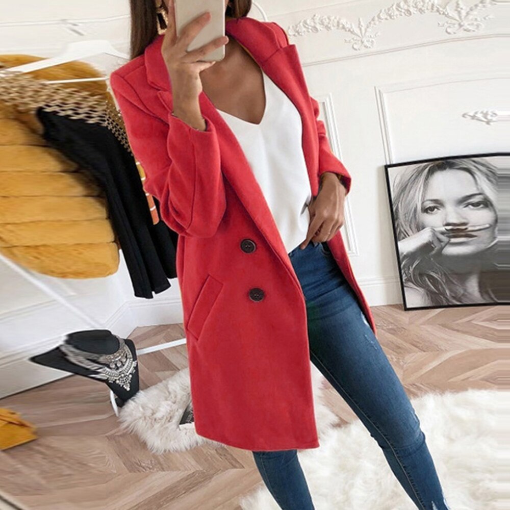 Manteau Femme Chic à Col Revers 8