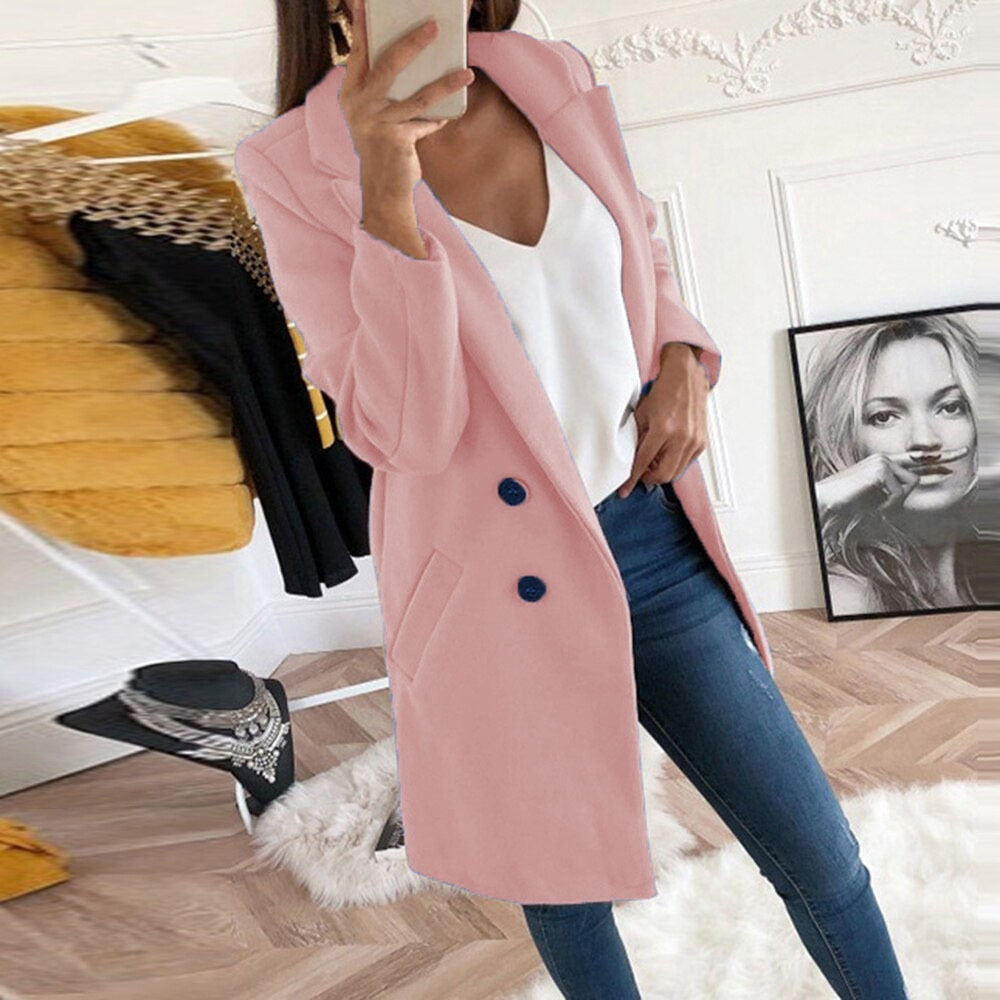 Manteau Femme Chic à Col Revers 9