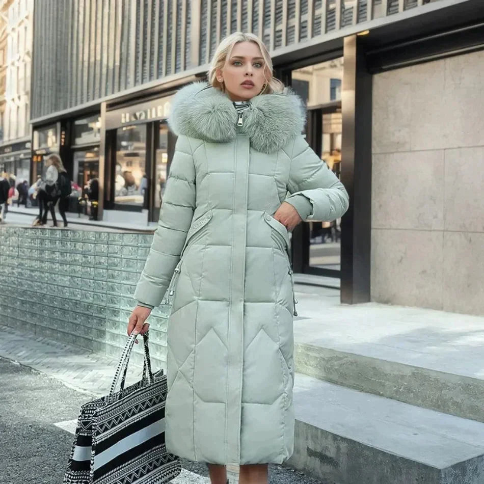 Manteau Femme Chic avec Fausse Fourrure 2