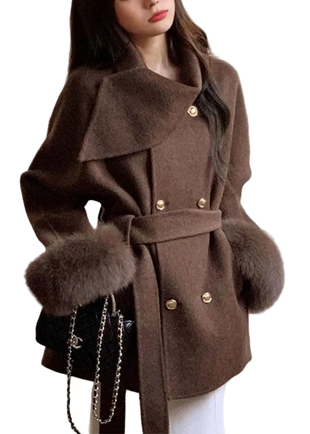 Manteau Femme Col Claudine Style Classique à Manches Longues 0