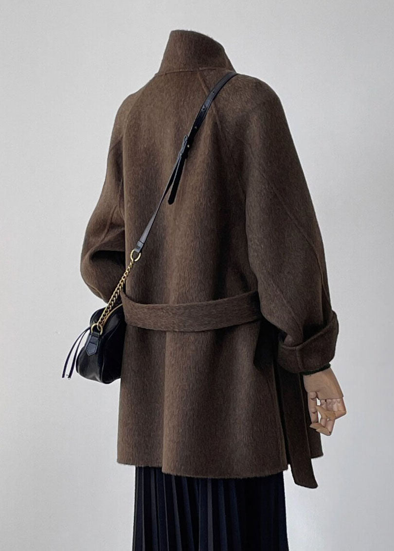 Manteau Femme Col Montant Boutonné Style Automnal 4