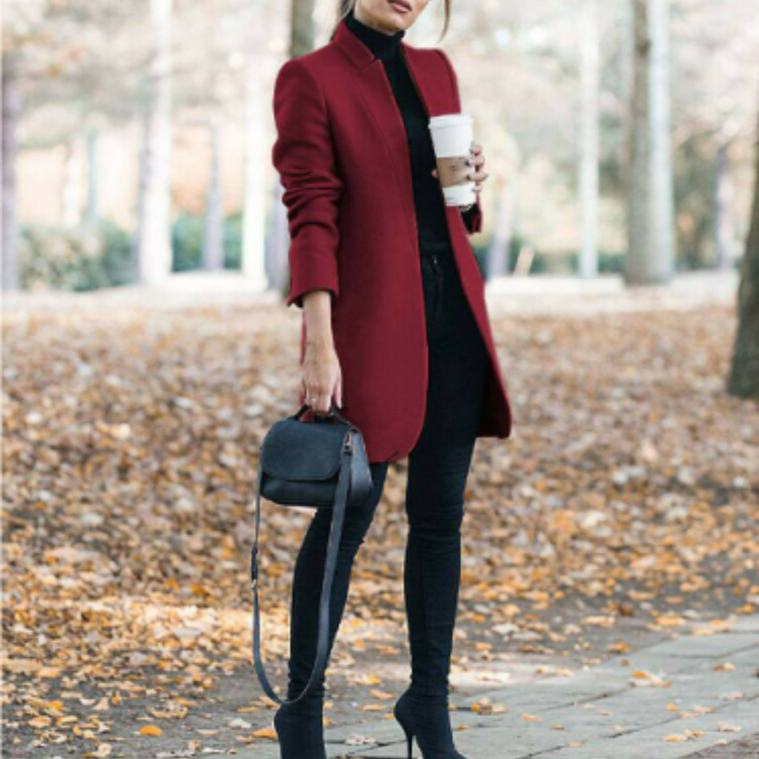 Manteau Femme Col Montant Style Classique 5