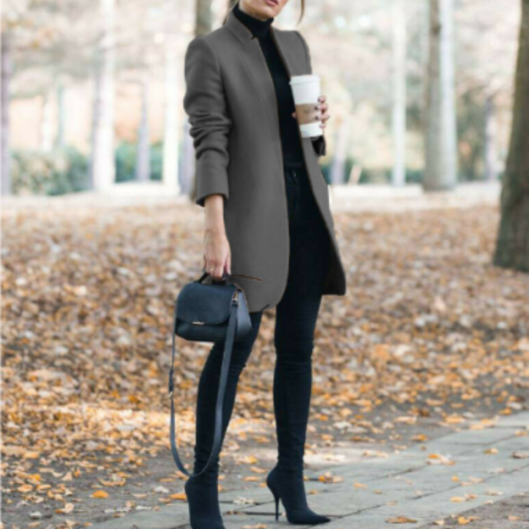 Manteau Femme Col Montant Style Classique 8