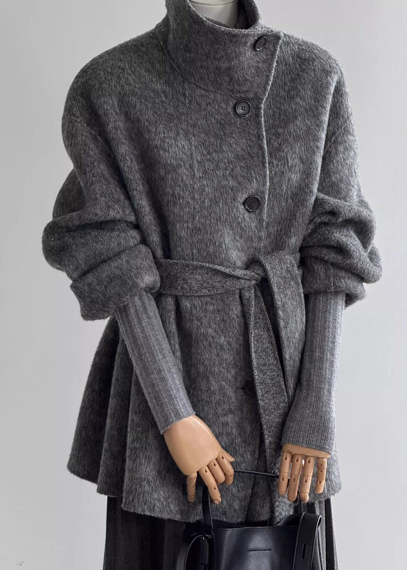 Manteau Femme Col Montant Taille Ajustable Automne 2