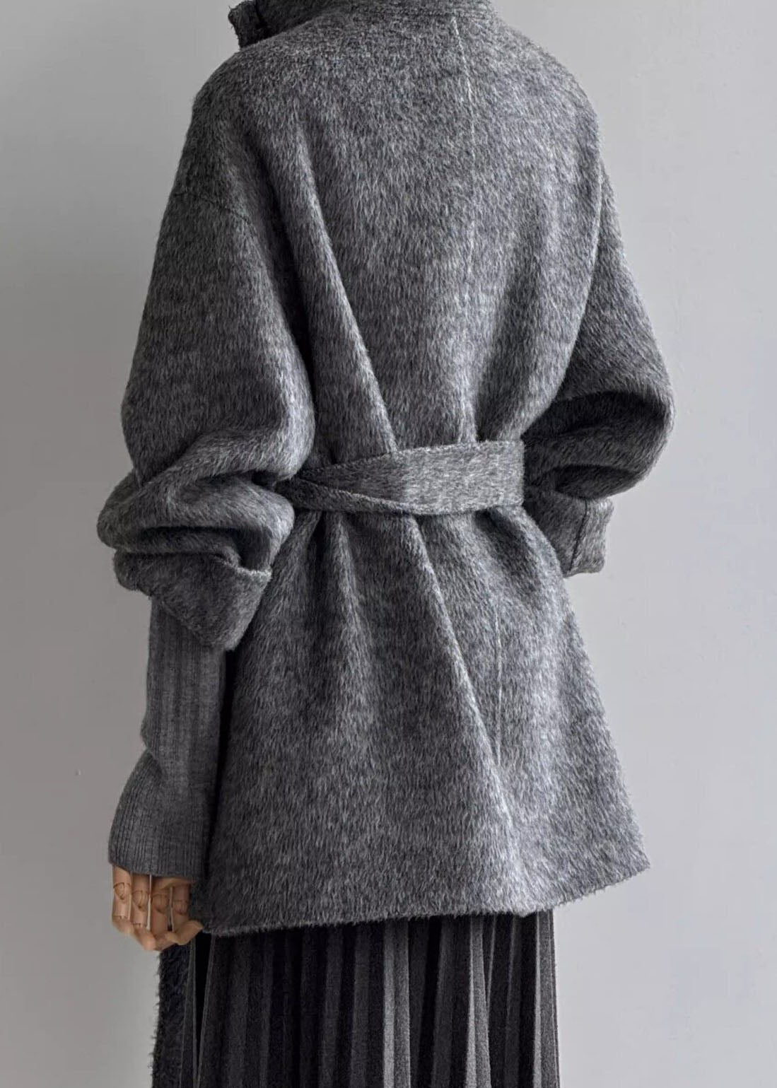 Manteau Femme Col Montant Taille Ajustable Automne 4