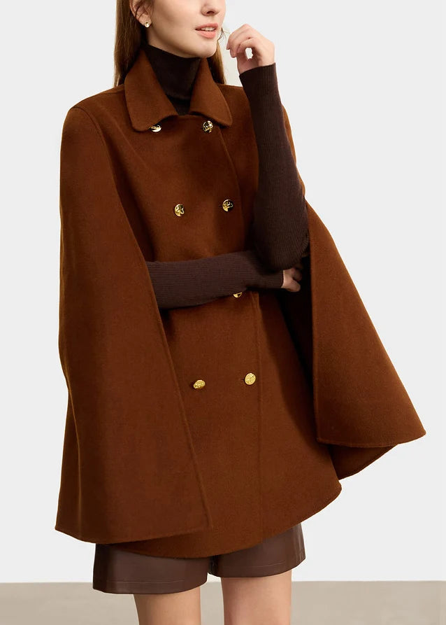 Manteau Femme Coupe Ample Col Claudine Manches Cape 1