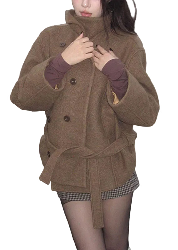 Manteau Femme Coupe Ample Col Montant Manches Longues 2