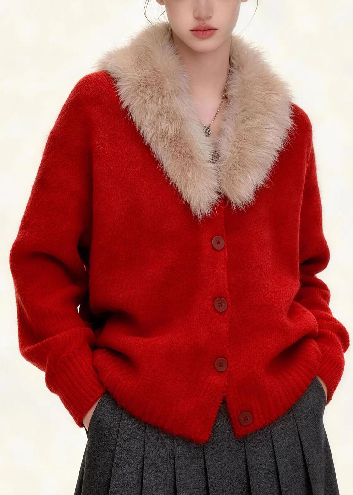 Manteau Femme Décontracté à Col Fourrure 3