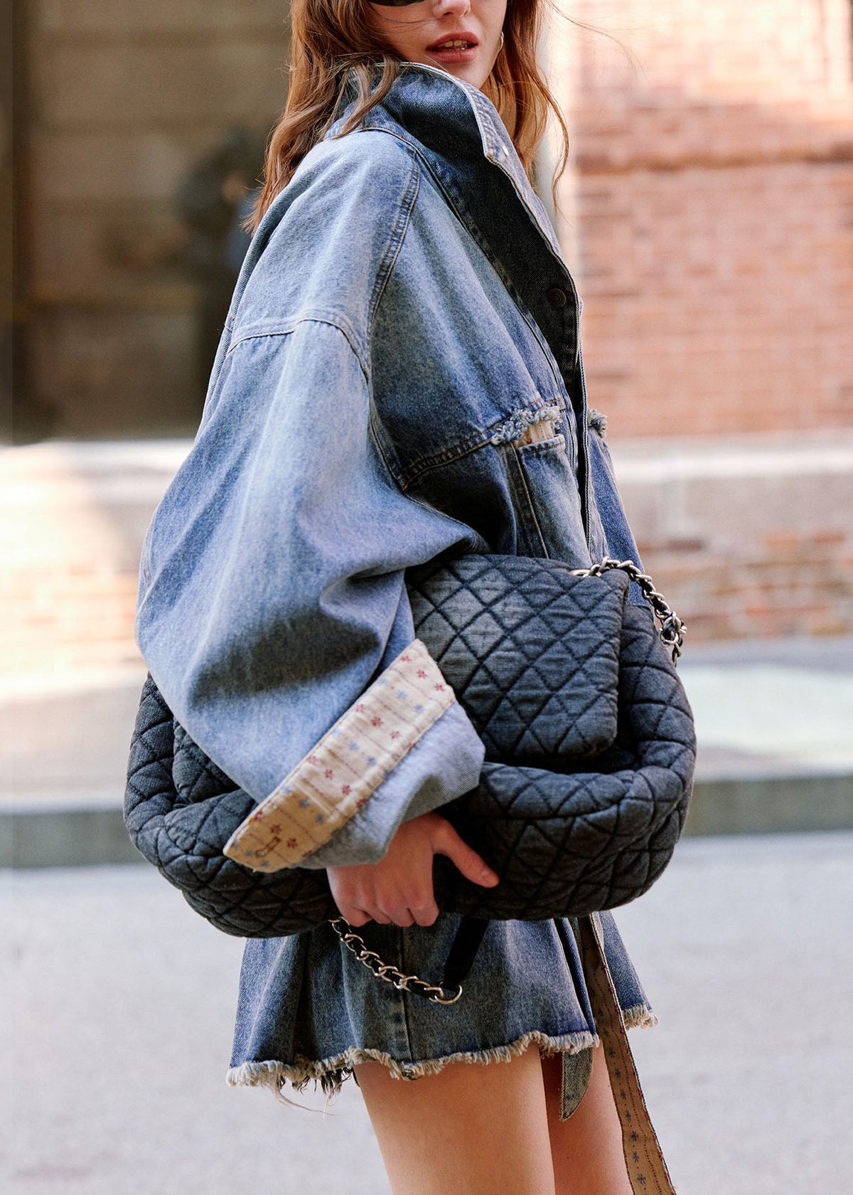 Manteau Femme Denim Coupe Ajustée Col Peter Pan 2