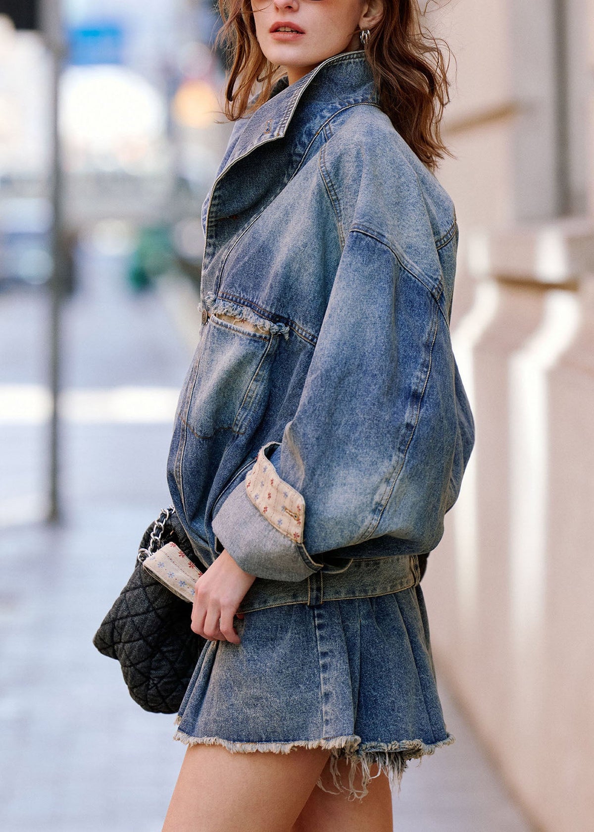Manteau Femme Denim Coupe Ajustée Col Peter Pan 3