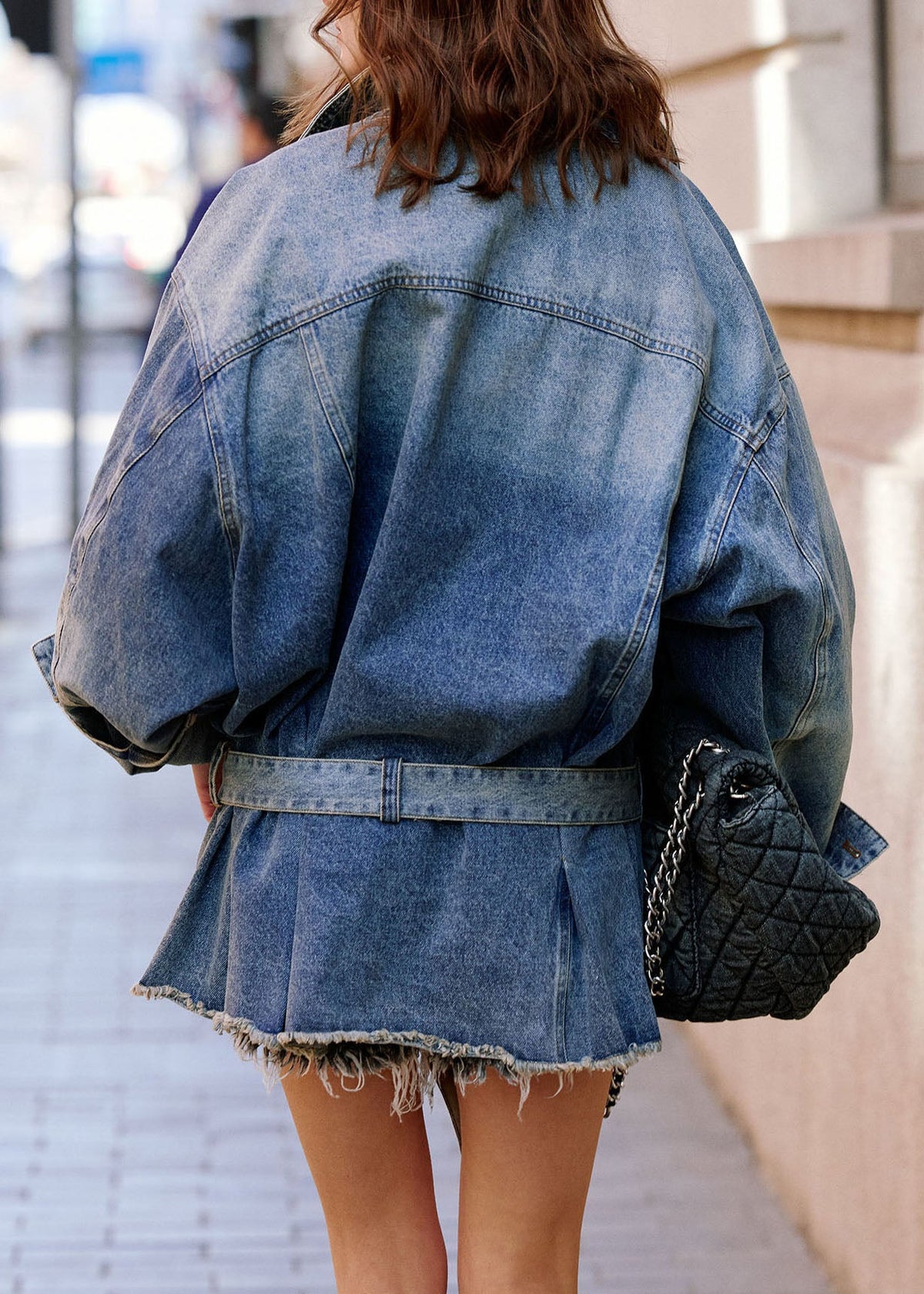 Manteau Femme Denim Coupe Ajustée Col Peter Pan 4