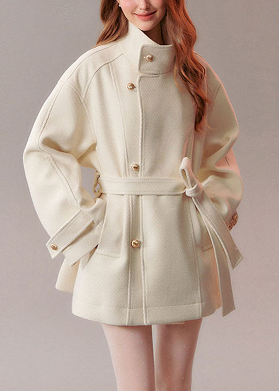 Manteau Femme Manches Longues avec Poches et Ceinture à Nouer 1
