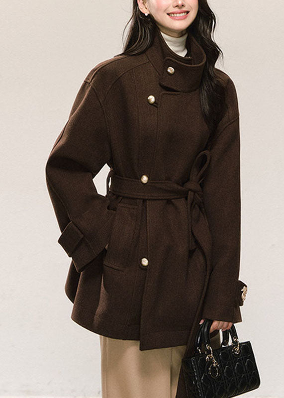 Manteau Femme Manches Longues avec Poches et Ceinture à Nouer 2