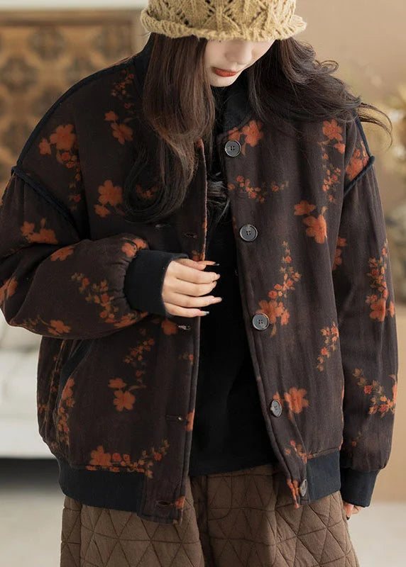 Manteau Femme Oversize à Motifs Floraux 1