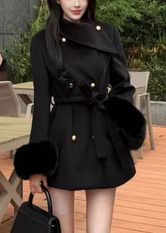 Manteau Femme Patchwork Asymétrique Ajusté Automne 3